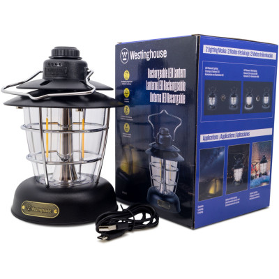 Ліхтар Westinghouse RETRO 6W LED Filament WF241 Type-C з функцією Power Bank Чорний (WF241-CB(Black))