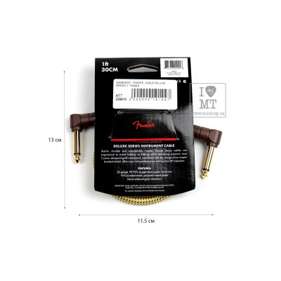 Інструментальний кабель Fender Cable Deluxe Series 1&#039; Tweed (228415)