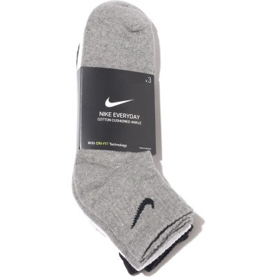 Шкарпетки Nike U NK EVERYDAY CUSH ANKLE 3PR SX7667-964 38-42 3 пари Білий/Чорний/Сірий (194955549216)