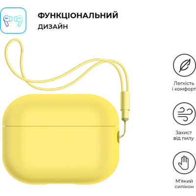 Чохол для навушників Armorstandart Silicone Case with straps для Apple Airpods Pro 2 Yellow (ARM68619)