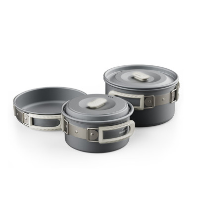 Набір туристичного посуду Naturehike CNK2450CF010, 2 каструлі 1л, 1.7л, сковорідка (6976507663335)