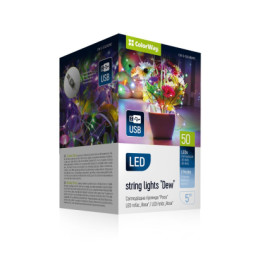 Гірлянда ColorWay Роса LED 50 5 м 8 функцій різнокольорова USB (CW-G-50L5NUMC)