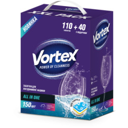 Таблетки для посудомийних машин Vortex All in 1 150 шт. (4823071629828)