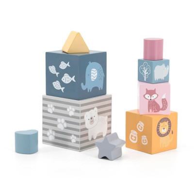 Розвиваюча іграшка Viga Toys Кубики PolarB Сортуємо і складаємо (44016)