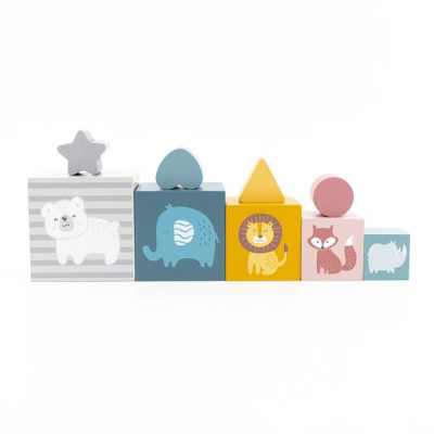 Розвиваюча іграшка Viga Toys Кубики PolarB Сортуємо і складаємо (44016)
