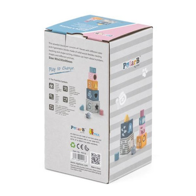Розвиваюча іграшка Viga Toys Кубики PolarB Сортуємо і складаємо (44016)