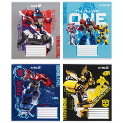 Зошит Kite Transformers, 12 аркушів, коса лінія (TF25-235)
