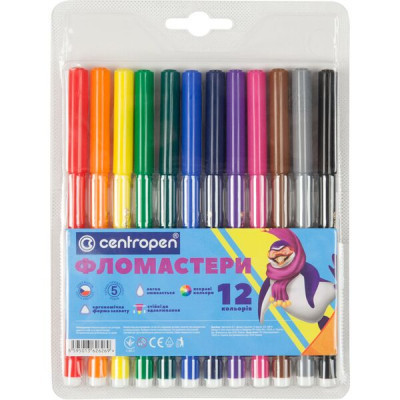 Фломастери Centropen 7790/12 Washable, 12 colors (7790/12 ТП)