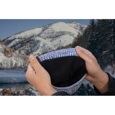 Водонепроникна шапка Dexshell Heathered Rib Knit Beanie Onesize 56-58 см біло-сіра (DH32405MBL)