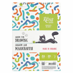 Альбом для малювання Rosa Kids на спіралі Cats А4 20 аркушів (4823098542995)