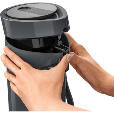 Термос Tefal Ponza Pump, 1.9л, пластик, скло, чорний (K3140114)