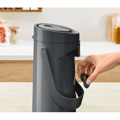 Термос Tefal Ponza Pump, 1.9л, пластик, скло, чорний (K3140114)