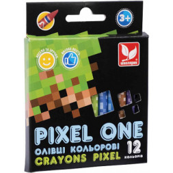 Олівці кольорові Школярик Crayons Pixel One 12 кольорів (316121007-UA)