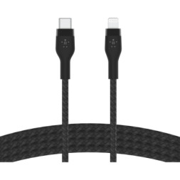 Дата кабель USB-С to Lightning 1.0m BRAIDED SILICONE black Belkin (CAA011BT1MBK)