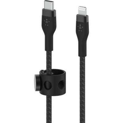 Дата кабель USB-С to Lightning 1.0m BRAIDED SILICONE black Belkin (CAA011BT1MBK)