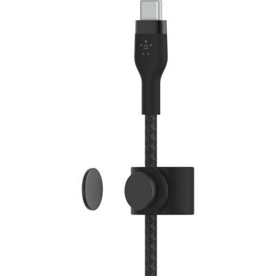 Дата кабель USB-С to Lightning 1.0m BRAIDED SILICONE black Belkin (CAA011BT1MBK)
