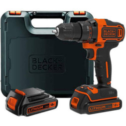 Шуруповерт Black&amp;Decker 18 В, 1.5Ah, 40 Нм, 360-1400 об/хв, кейс (BDCDD186KB)