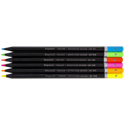 Олівці кольорові Bruynzeel EXPRESSION NEON, 6 кольорів (8712079468408)