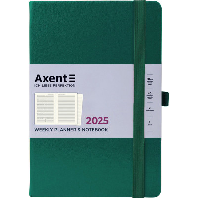 Тижневик Axent датований 2025 Prime Strong 145х210 мм, зелений ліс (8507-25-61-A)