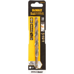Свердло DeWALT по металу EXTREME IMPACT Black&amp;Gold, HSS-G, 10 х 137,5 х 99,5 мм, 1 шт. (DT20616)