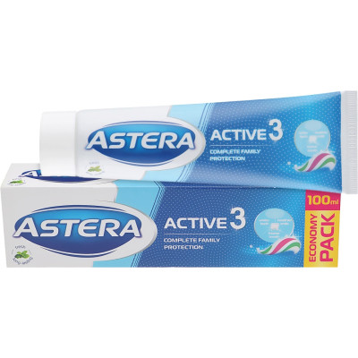 Зубна паста Astera Active 3 Потрійна дія 100 мл (3800013515297)