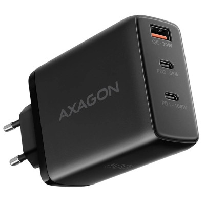 Зарядний пристрій AXAGON 1xUSB + 2xUSB-C 100W QC4+ PD3.0 PPS black (ACU-DPQ100)