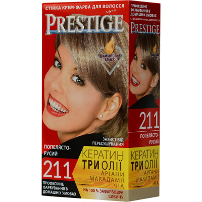 Фарба для волосся Vip&#039;s Prestige 211 - Попелясто-русий 115 мл (3800010504140)