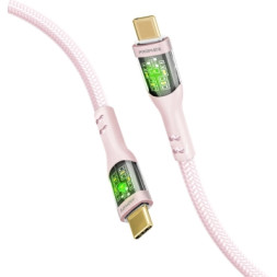 Дата кабель USB-C to USB-C 1.2m 60W PD TransLine-CC pink Promate (transline-cc.pink)