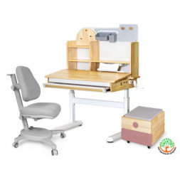 Парта з кріслом Mealux Timberdesk S (парта + крісло + тумба) (BD-685 S+ box BD 920-2 PN+Y-110 G)