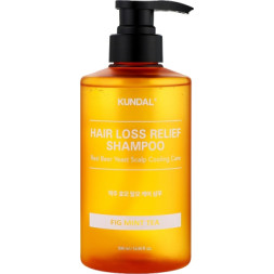 Шампунь Kundal Beer Yeast Hair Loss Relief Shampoo Fig Mint Tea 500 мл (8809809429690)