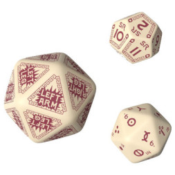 Набір кубиків для настільних ігор Q-Workshop RuneQuest Beige burgundy Expansion (3 шт.) (SRQE87)