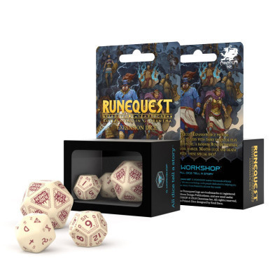 Набір кубиків для настільних ігор Q-Workshop RuneQuest Beige burgundy Expansion (3 шт.) (SRQE87)