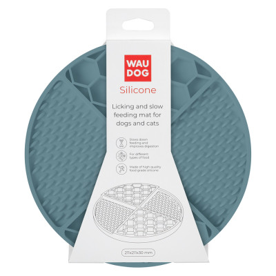 Універсальний посуд для тварин WAUDOG Silicone Килимок для злизування 21х21х3 см сірий (235011)