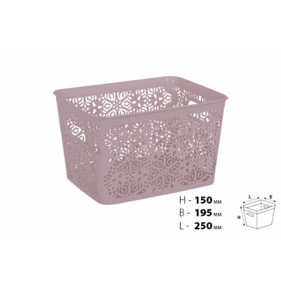 Кошик для зберігання Violet House 0502 2 Ажур Powder 7 л (0502 2 Ажур PW б/кр. 7 л)