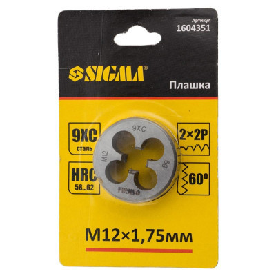 Плашка Sigma М12x1.75мм (1604351)