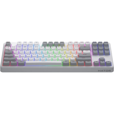 Клавіатура Hator Rockfall 3 Mecha TKL QMK/VIA Orange Wireless White (HTK851UA)