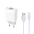 Зарядний пристрій XO L57 2.4A/2USB + lightning (XO-L57-LGHT)