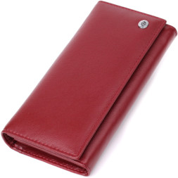 Гаманець ST Leather З натуральної шкіри Бордовий (23089)