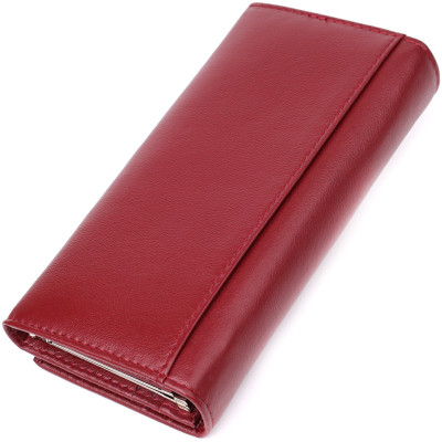 Гаманець ST Leather З натуральної шкіри Бордовий (23089)
