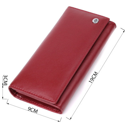 Гаманець ST Leather З натуральної шкіри Бордовий (23089)