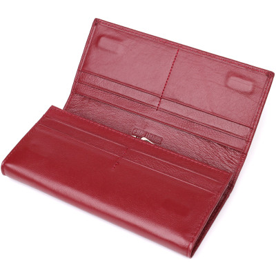 Гаманець ST Leather З натуральної шкіри Бордовий (23089)
