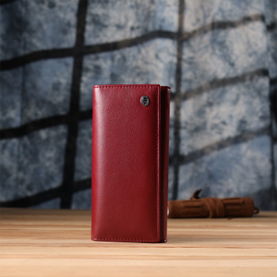 Гаманець ST Leather З натуральної шкіри Бордовий (23089)