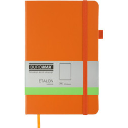 Книга записна Buromax Etalon 125x195 мм 96 листів без лінівки обкладинка зі штучної шкіри Помаранчева (BM.291060-11)