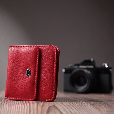Гаманець ST Leather З натуральної шкіри Червоний (22689)