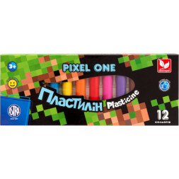Пластилін Школярик Pixel One Восковий Круглий 12 кольорів 150 г (303221005-UA)