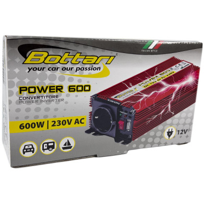 Автомобільний інвертор Bottari DC 12V - AC 230V 600W &quot;POWER-600&quot; (30200-IS)