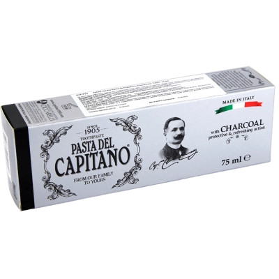 Зубна паста Pasta del Capitano З деревним вугіллям 75 мл (8002140037702)