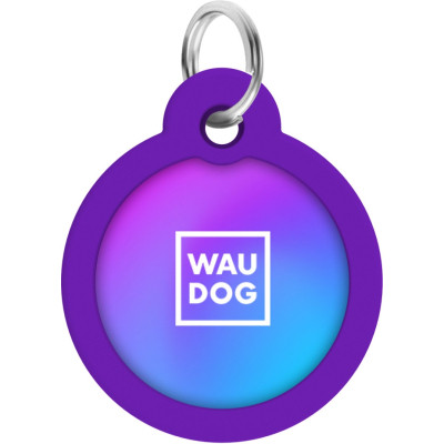 Адресник для тварин WAUDOG Smart ID з QR паспортом &quot;Градієнт фіолетовий&quot;, коло 25 мм (225-4034)