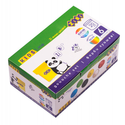Гуашеві фарби ZiBi KIDS Line 6 кольорів по 20 мл (ZB.6603)
