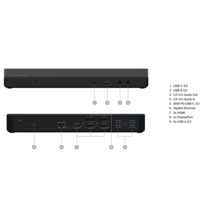 Порт-реплікатор Belkin USB-C Universal Triple Display Dock (INC007VFBK)